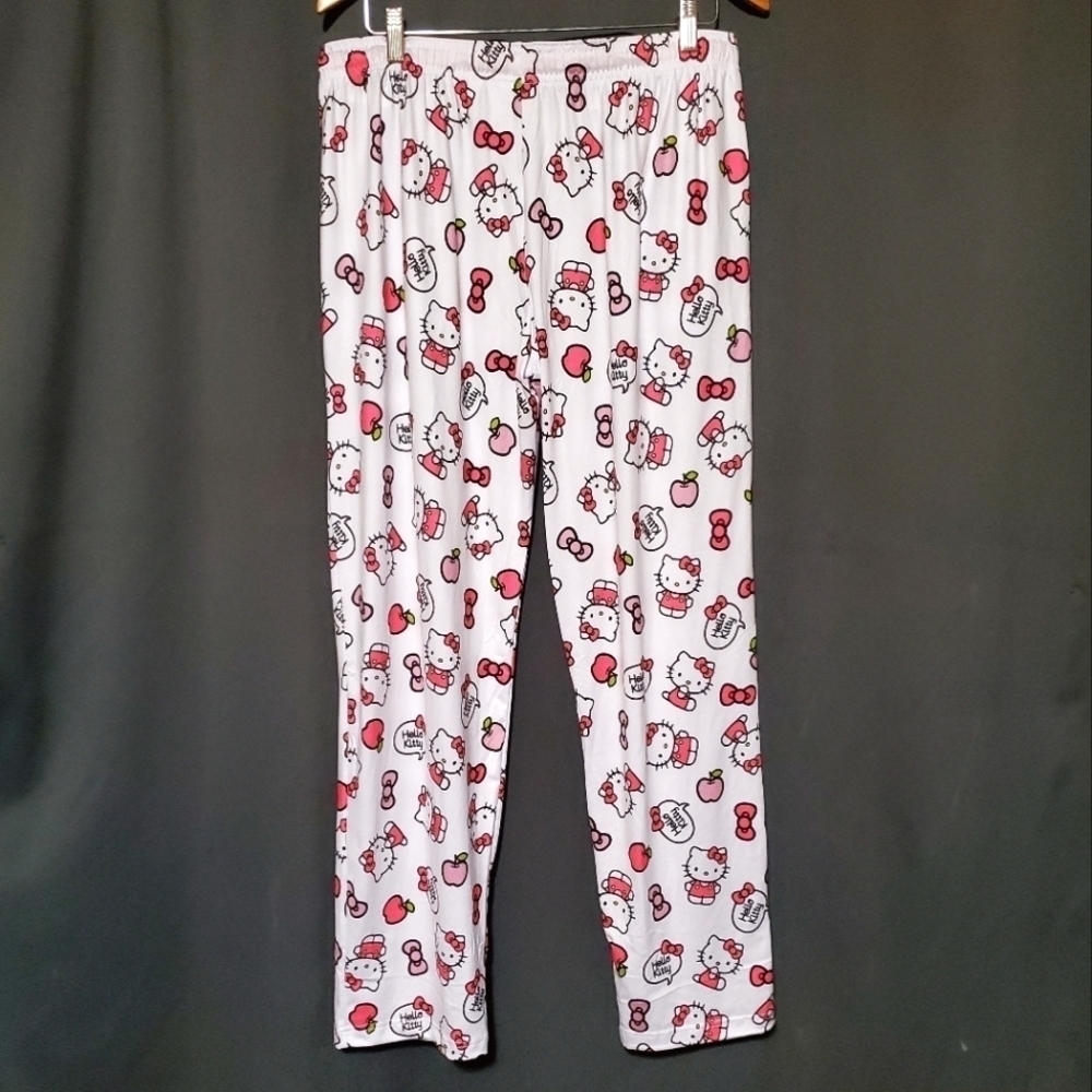 Hello Kitty Sleepwear Pants Apple Teacher Spring Pj Bottoms NWOT - Picture 2 of 7